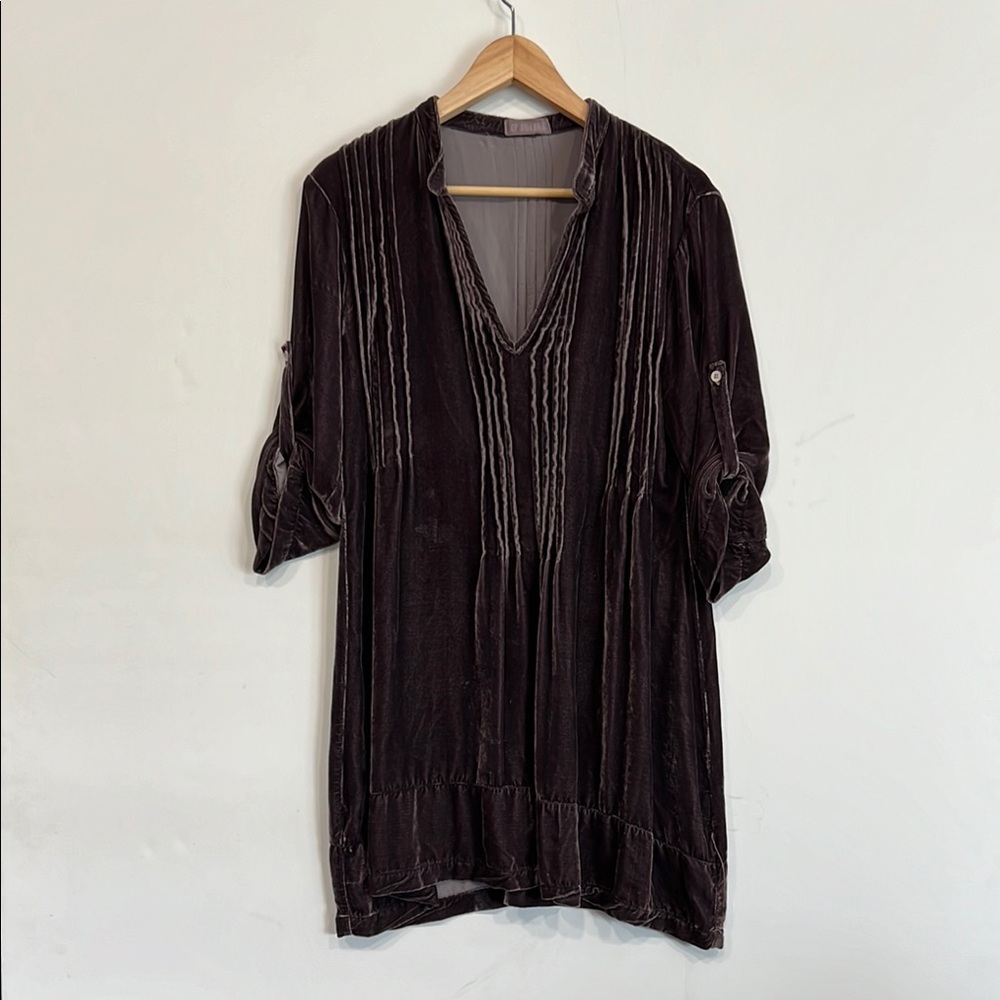 CP Shades Crushed Velvet Tunic in Purple Size Small